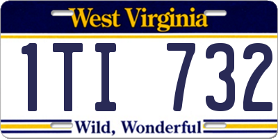 WV license plate 1TI732