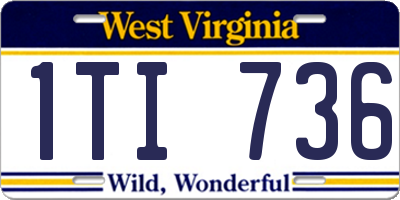 WV license plate 1TI736