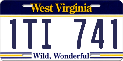 WV license plate 1TI741