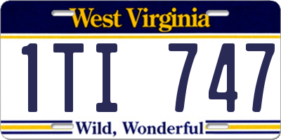 WV license plate 1TI747