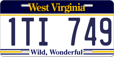 WV license plate 1TI749