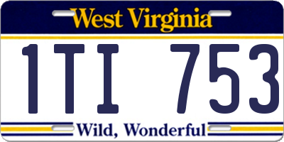 WV license plate 1TI753