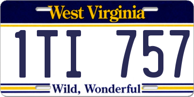 WV license plate 1TI757