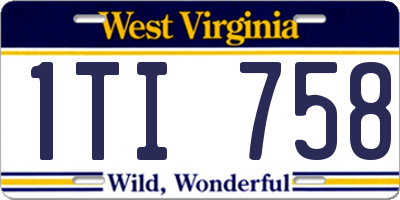 WV license plate 1TI758