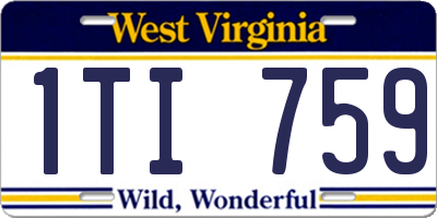 WV license plate 1TI759