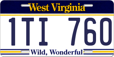 WV license plate 1TI760