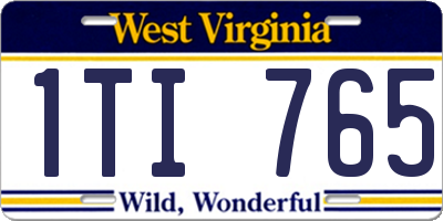 WV license plate 1TI765