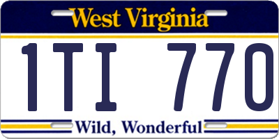 WV license plate 1TI770