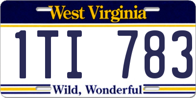 WV license plate 1TI783