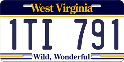 WV license plate 1TI791