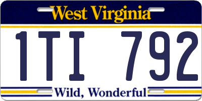 WV license plate 1TI792