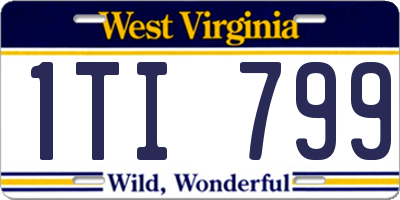 WV license plate 1TI799