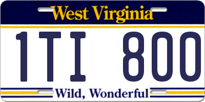 WV license plate 1TI800