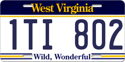 WV license plate 1TI802
