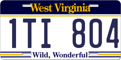 WV license plate 1TI804