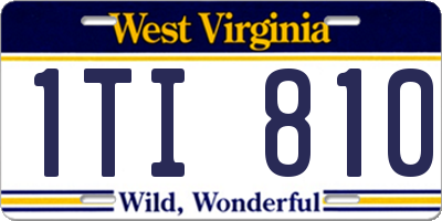 WV license plate 1TI810