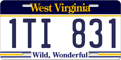 WV license plate 1TI831