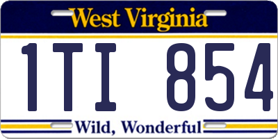 WV license plate 1TI854