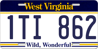 WV license plate 1TI862