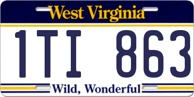 WV license plate 1TI863