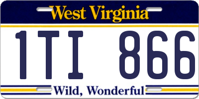 WV license plate 1TI866
