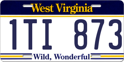 WV license plate 1TI873