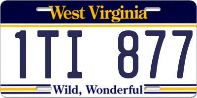 WV license plate 1TI877