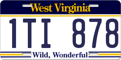 WV license plate 1TI878