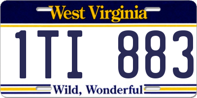 WV license plate 1TI883