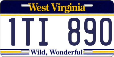 WV license plate 1TI890