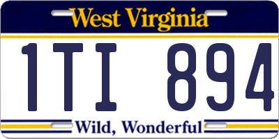 WV license plate 1TI894