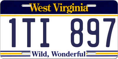 WV license plate 1TI897