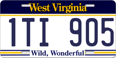 WV license plate 1TI905