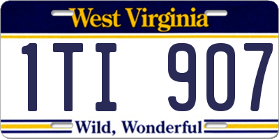 WV license plate 1TI907