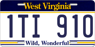 WV license plate 1TI910