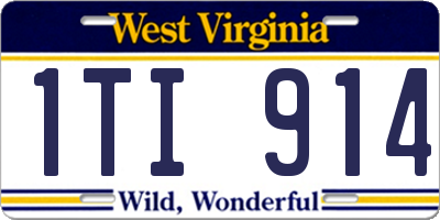 WV license plate 1TI914