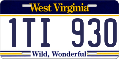 WV license plate 1TI930