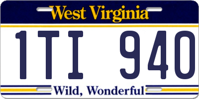 WV license plate 1TI940
