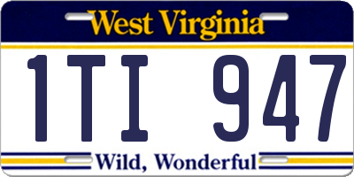 WV license plate 1TI947