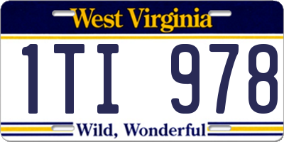 WV license plate 1TI978