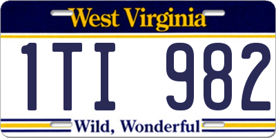 WV license plate 1TI982