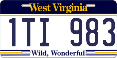 WV license plate 1TI983