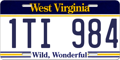 WV license plate 1TI984