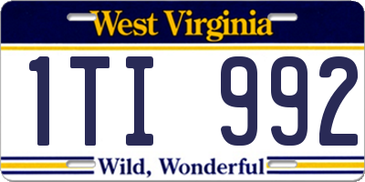 WV license plate 1TI992