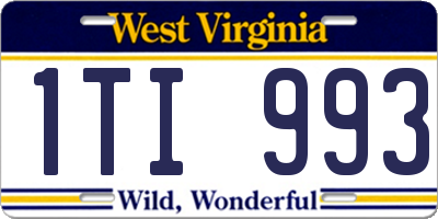 WV license plate 1TI993