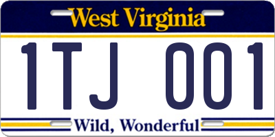WV license plate 1TJ001