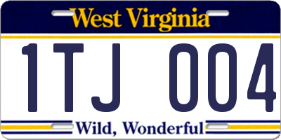 WV license plate 1TJ004
