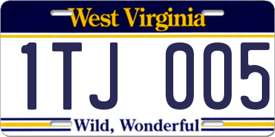 WV license plate 1TJ005