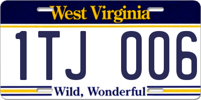 WV license plate 1TJ006