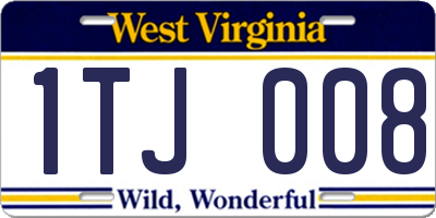 WV license plate 1TJ008